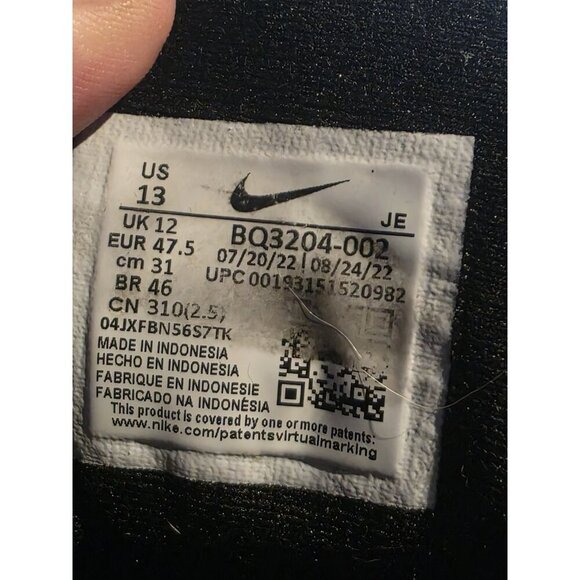 Nike Revolution 5 Mens 13 BQ3204-002 Black White Lace-Up Sneaker Shoes - Picture 9 of 9